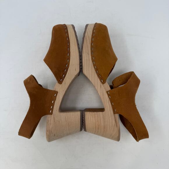 Lotta’s from Stockholm Clogs Size 37 Brown Leather Wood Heel Mary Jane Shoes - Picture 15 of 16
